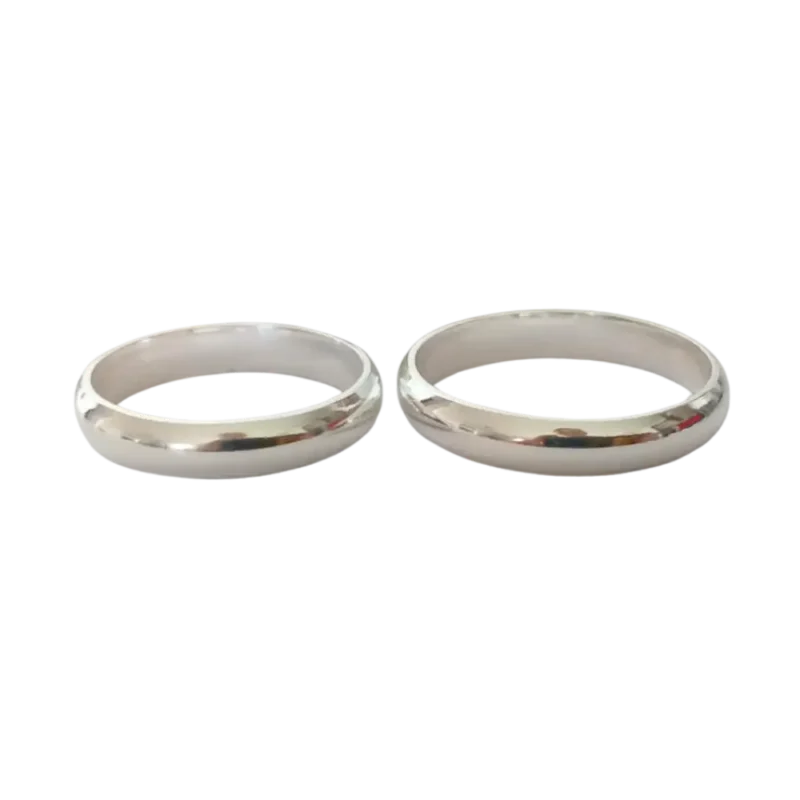 Dúo de anillos de compromiso en plata 925 con circonia – Diseño moderno