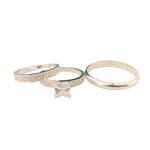 Dúo de anillos de matrimonio con circonia en plata italiana 925 – Estilo moderno