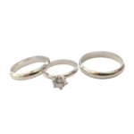 Dúo de anillos de matrimonio en plata 925 con circonia – Diseño elegante