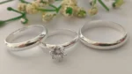 Dúo de anillos de matrimonio en plata 925 con circonia – Diseño elegante