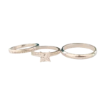 Dúo de anillos de promesa con circonia en plata italiana 925 – Estilo elegante