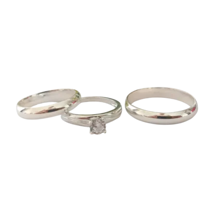 Dúo de anillos de promesa en plata 925 con circonia – Diseño fino