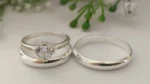 Trío de anillos de compromiso con circonia en plata 925 – Estilo moderno