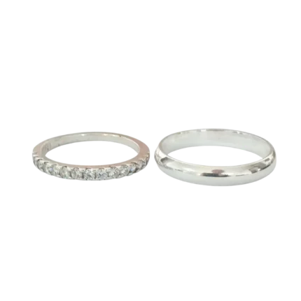Trío de anillos de compromiso con circonia en plata 925 con baño de oro – Diseño elegante