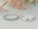 Trío de anillos de compromiso con circonia en plata 925 con baño de oro – Diseño elegante