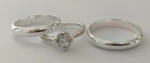 Trío de anillos de matrimonio en plata italiana 925 con circonia – Estilo moderno