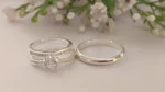 Trío de anillos de promesa con circonia en plata 925 – Estilo moderno