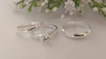 Trío de anillos de promesa con circonia en plata italiana 925 – Estilo delicado