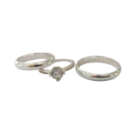 Trío de anillos de promesa con circonia en plata italiana 925 – Diseño elegante