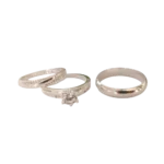 Trío de anillos de promesa con circonia en plata italiana 925 – Estilo delicado