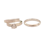 Trío de anillos de promesa en plata italiana 925 con circonia – Acabado brillante