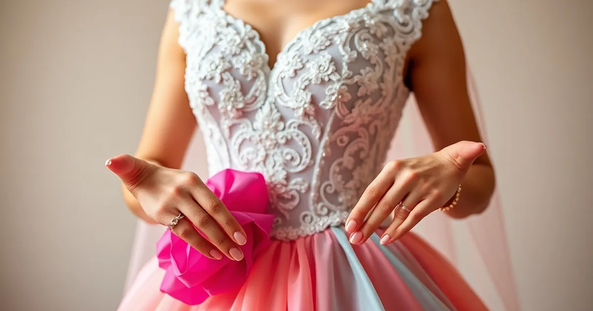 Novia con vestido de boda en color vivo, elegante y moderno.