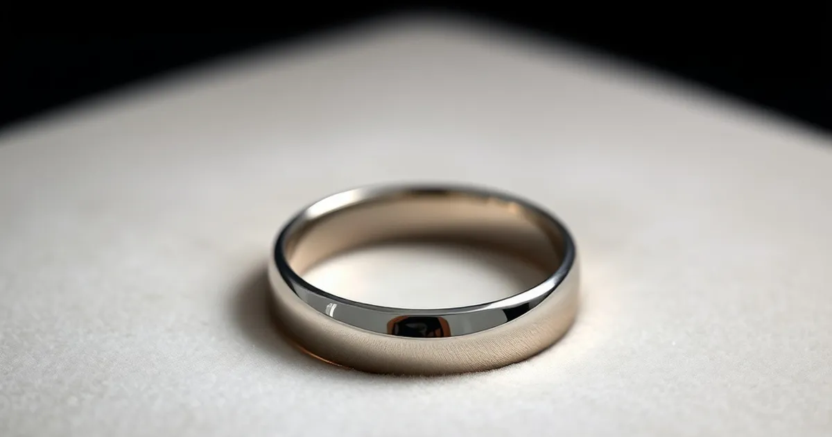 Anillo de plata para matrimonio sobre superficie de terciopelo