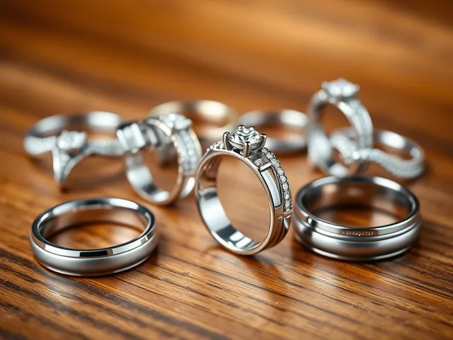 Variedad de diseños de anillos de matrimonio en plata