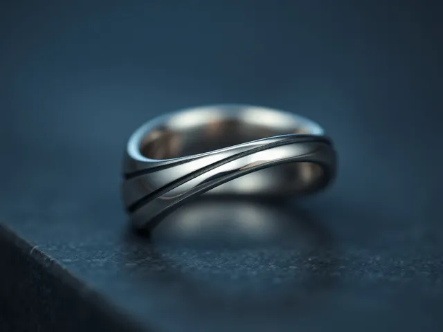 Anillo de plata clásico para hombres en primer plano