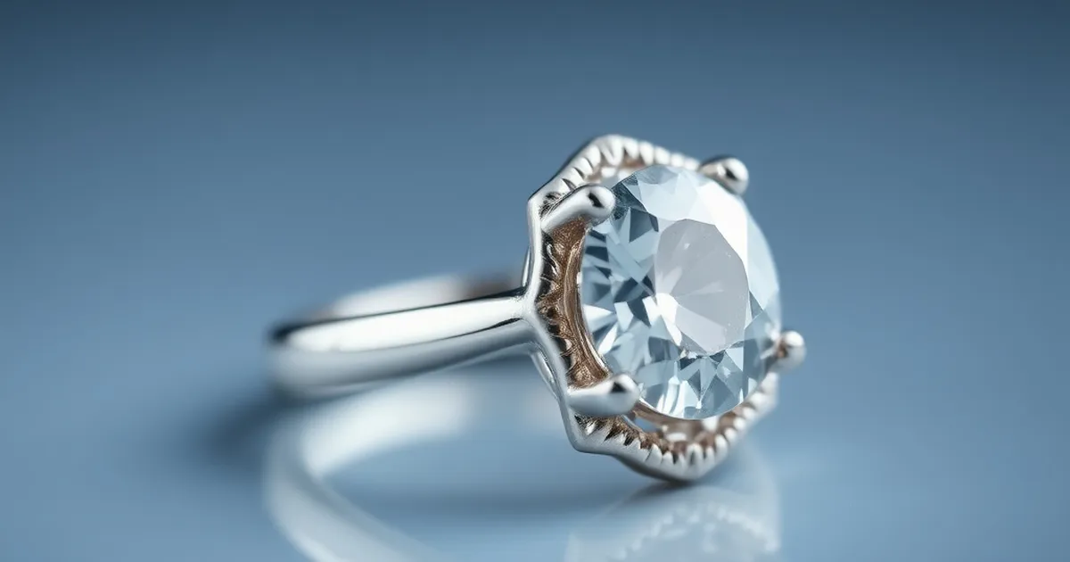Anillo de plata con piedra preciosa de alta calidad en un fondo elegante.