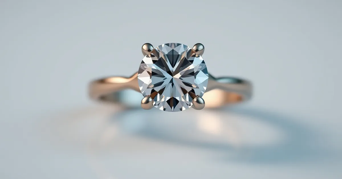 Anillo de compromiso elegante con diamante en un entorno de estudio.
