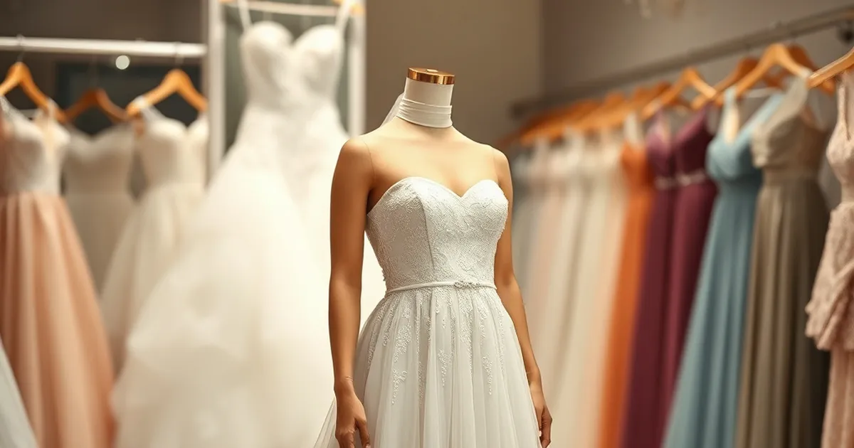 Vestidos de novia de dos piezas en colores variados en una tienda