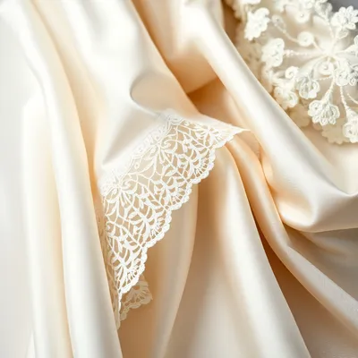 Primer plano de diferentes telas para vestidos de boda